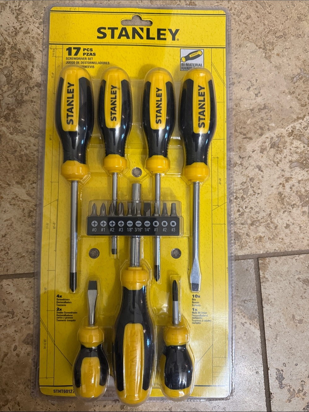 Stanley Black & Yellow 17-Piece Screwdriver and Bit Set